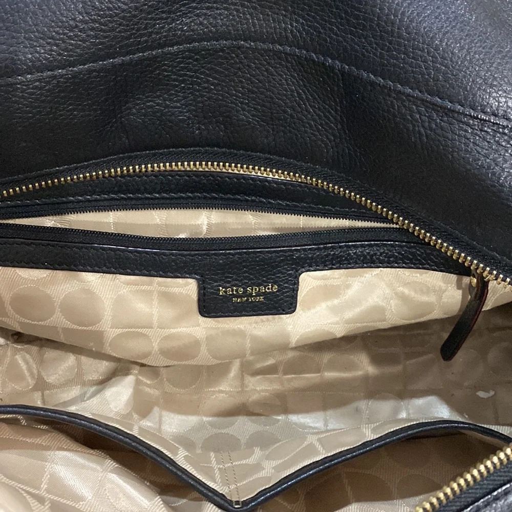♠️ Kate spade black leather large satchel bag gorgeous ♠️